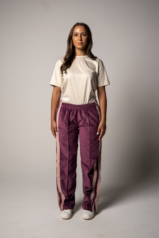 PURPLE VELVET TRACKPANTS